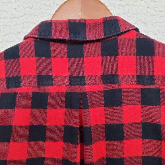 Woolrich Womens Black & Red Plaid Flannel Long Sleeve Button Shirt/Top Size Med - Picture 4 of 16
